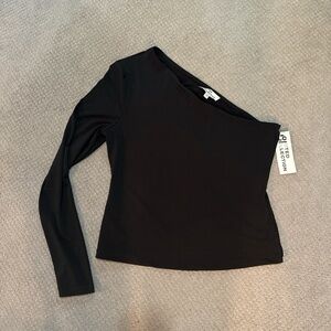 Tea Collection Black One-Shoulder Long Sleeve Top
